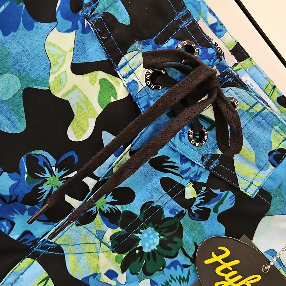 Just‎ Bones Boardwear Tropical Print Board Shorts Size 32